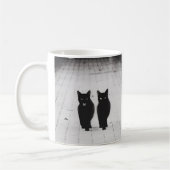 Deux chats noirs classique Mug de café (Gauche)