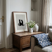 Deux Chats Silhouette Poster Mural