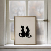 Deux Chats Silhouette Poster Mural