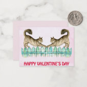 Deux chats sur la clôture carte valentine (Devant/Arrière en situation)