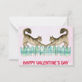 Deux chats sur la clôture carte valentine (Devant)
