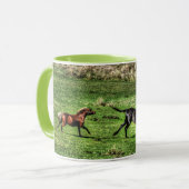 Deux Chevaux De Ranch Joueurs Photo Mug (Devant gauche)
