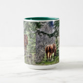 Deux chevaux et la Mug Boire Photo Forêt (Centre)