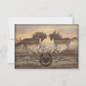 Deux Chevaux Rustique Pays Occidental Mariage RSVP (Dos)