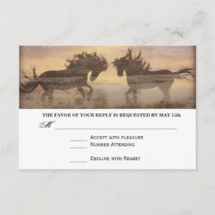 Deux chevaux rustique Pays Western Mariage RSVP vo