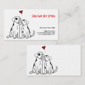 Deux chiens Carte de visite assis (Devant / Derrière)