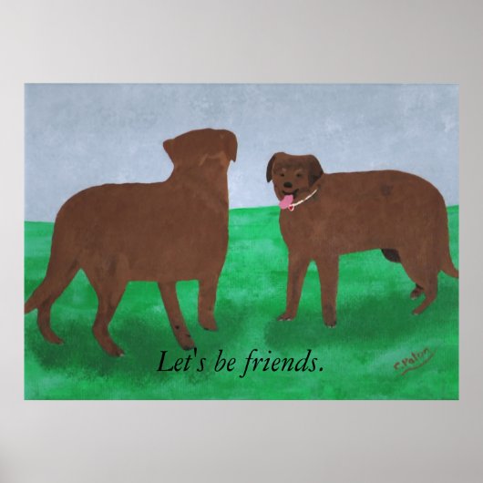 Deux chiens Soyons amis Affiches (Devant)