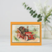 Deux clés avec carte postale d'action de la voitur (Debout devant)