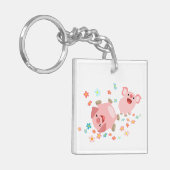 Deux cochons de dessin animé mignons en porte-clés (Devant gauche)
