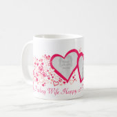 Deux coeurs 1er anniversaire mariage photo mug (Devant gauche)