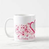 Deux coeurs 1er anniversaire mariage photo mug (Gauche)