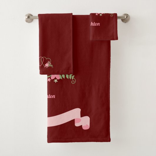 Deux Coeurs Amateurs Design Ensemble De Serviettes (En situation)