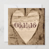 Deux Coeurs Bois Rustique Shutter Faire-part de ma (Dos)