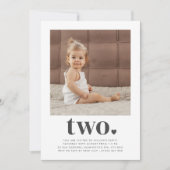 Deux Coeurs Carré Photo 2e Invitation Anniversaire (Devant)