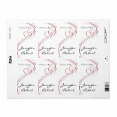 Deux Coeurs comme un Étiquette de vin anniversaire (Feuille entière)