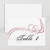 Deux Coeurs comme un numéro de table (Devant / Derrière)