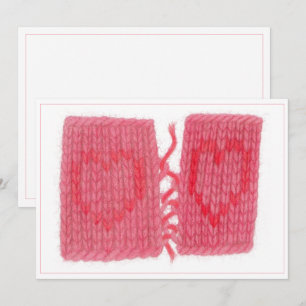 DEUX COEURS COUSUS Carte plate 5x7