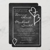 Deux coeurs croisent les invitations à un mariage  (Devant / Derrière)