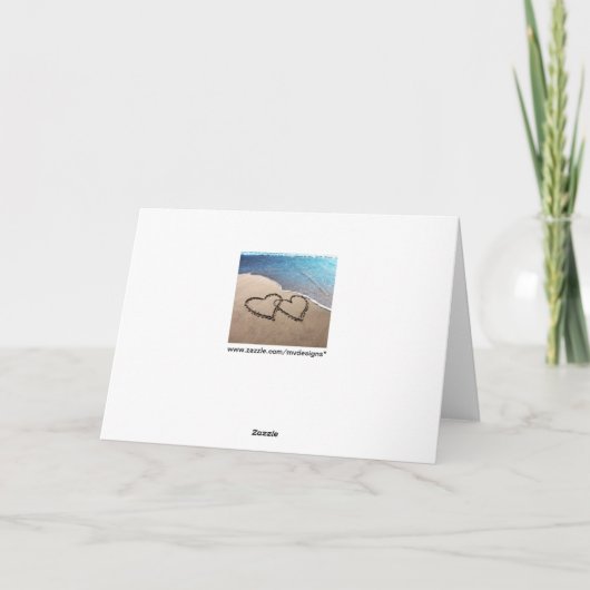 Deux Coeurs Dans La Carte De Salutation De Sable (Dos)