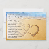 Deux coeurs dans la Faire-part de mariage de sable (Dos)
