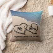 Deux Coeurs Dans Le Coussin De Mariage Sand Beach (Couverture)