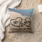 Deux Coeurs Dans Le Coussin De Mariage Sand Beach (Couverture)
