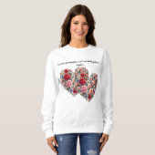 Deux cœurs de fleurs vibrantes Sweatshirt (Devant entier)