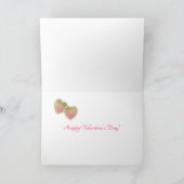 Deux Coeurs de Saint-Valentin roses - Carte de Sai (Intérieur)