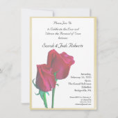 Deux Coeurs Deux Âmes Rose Faire-part de mariage (Dos)