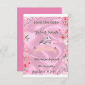 Deux coeurs deviennent une invitation cartes maria (Devant / Derrière)