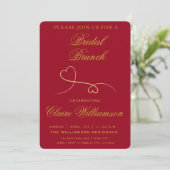 Deux Coeurs d'or | Red Bridal Brunch Invitation (Debout devant)