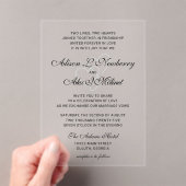 Deux Coeurs Élégant Faire-part de mariage Script (In situ (ordinateur de poche))