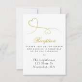 Deux cœurs en or | Carte minimale pour réception d (Devant)