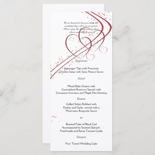 Deux coeurs en un menu (Devant / Derrière)