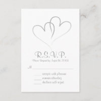 Deux coeurs entrelacés carte de mariage RSVP