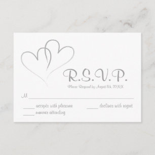 Deux coeurs entrelacés carte de mariage RSVP