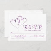 Deux coeurs entrelacés carte de mariage RSVP (Devant / Derrière)