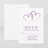 Deux coeurs entrelacés carte de mariage RSVP (Devant / Derrière)