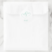 Deux Coeurs entrelacés - Sticker rond Mariage (Sac)