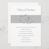 Deux coeurs Faire-part de mariage (Devant / Derrière)