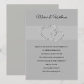 Deux coeurs Faire-part de mariage (Devant / Derrière)