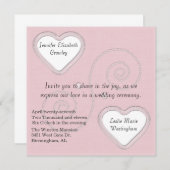 Deux coeurs Faire-part de mariage (Devant / Derrière)