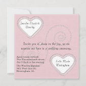 Deux coeurs Faire-part de mariage (Devant)