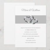 Deux coeurs Faire-part de mariage (Devant / Derrière)