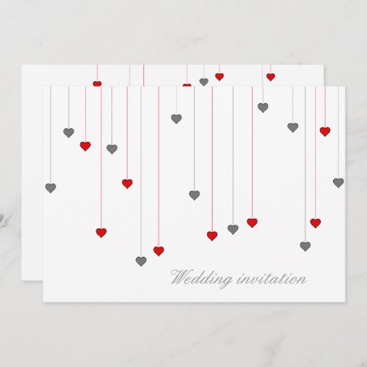 Deux coeurs faire-part de mariage (Devant / Derrière)