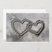 Deux coeurs faire-part de mariage (Devant / Derrière)