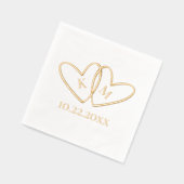 Deux Coeurs Initiales et Mariage Date simple (Gauche)