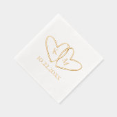 Deux Coeurs Initiales et Mariage Date simple (Droite)