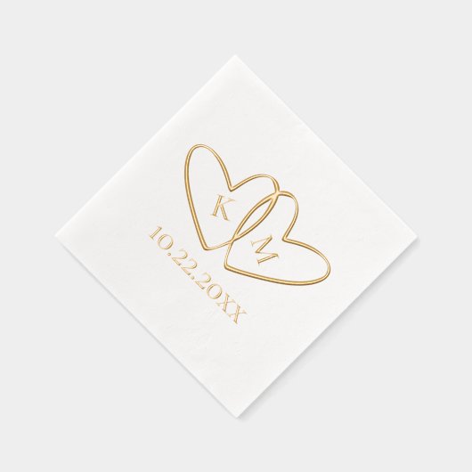 Deux Coeurs Initiales et Mariage Date simple (Droite)