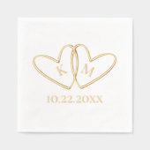 Deux Coeurs Initiales et Mariage Date simple (Recto)